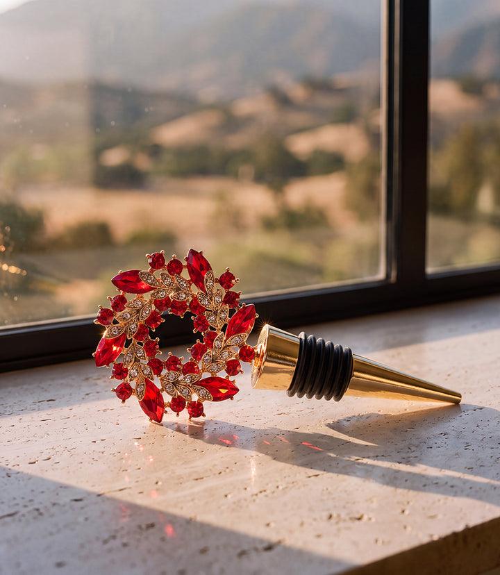 Jeweled Wreath Bottle Stopper