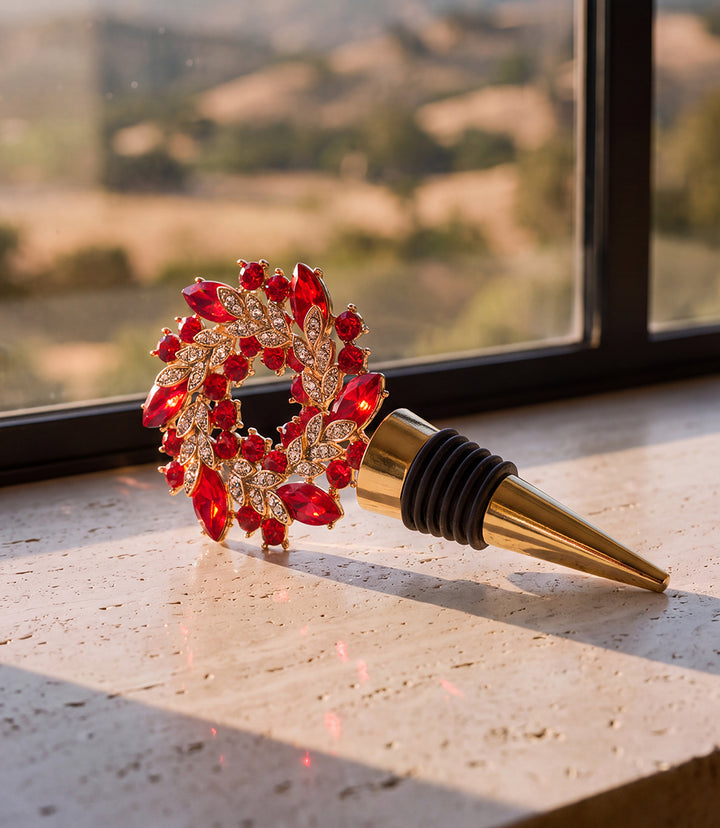 Jeweled Wreath Bottle Stopper
