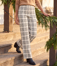Plaid Corduroy Pull On Full Length Pants