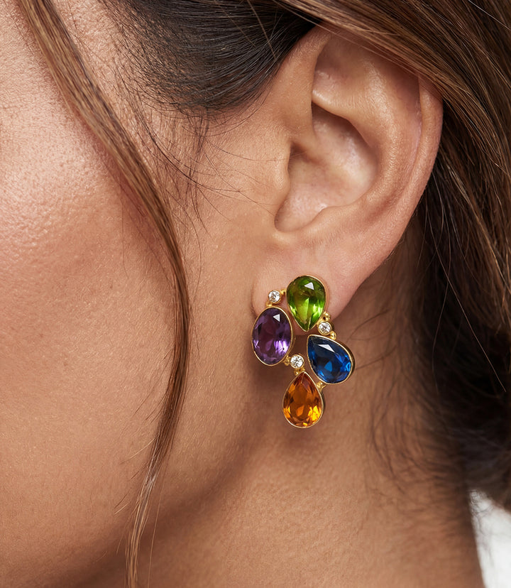 Organic Shape Gemstone Earrings