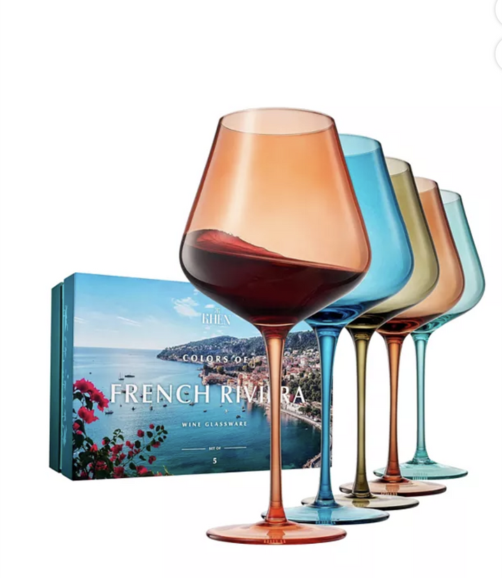 Colors Of The French Riviera Wine Glasses, Set Of 5