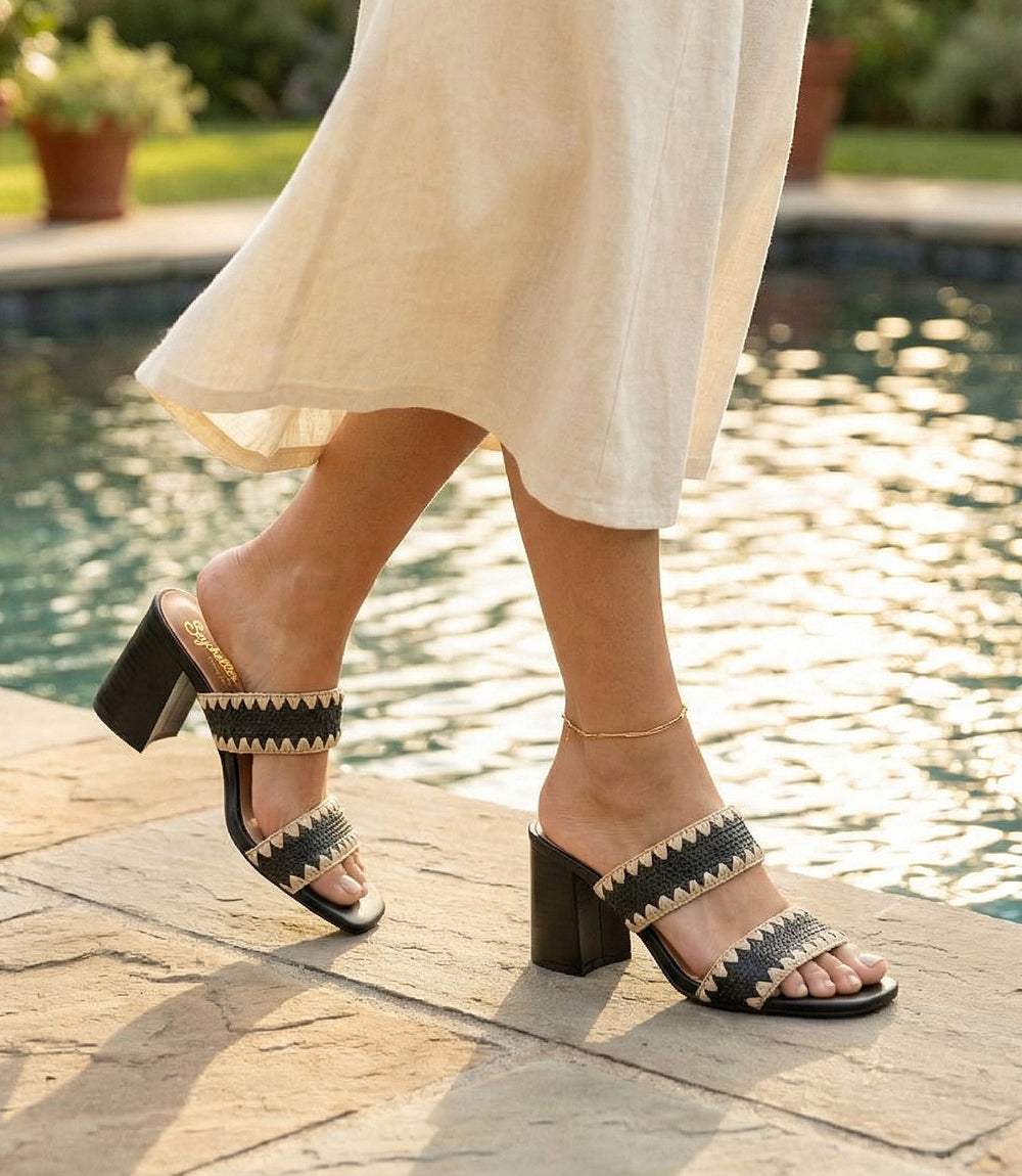 Seychelles Rafia Slides Seychelles Hattie Raffia Heel Sandals - Chic Summer Style, 50mm Heel ...