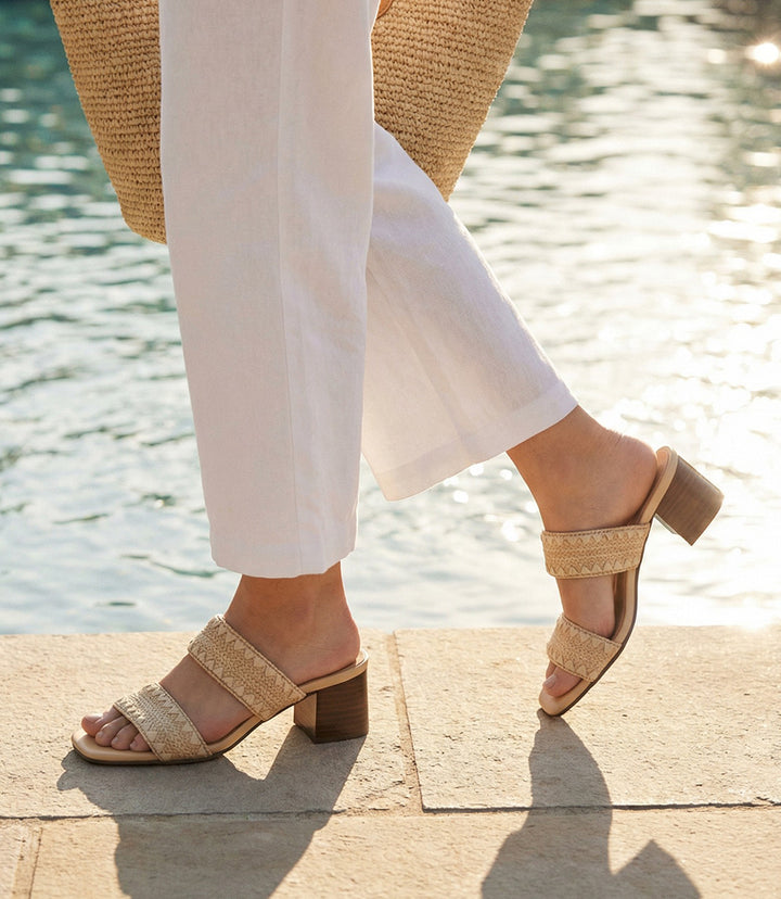 Seychelles Maui Raffia Mid Heel Sandals