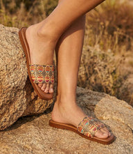 Seychelles Palm Oasis Slide Sandals with woven detail and open toe design