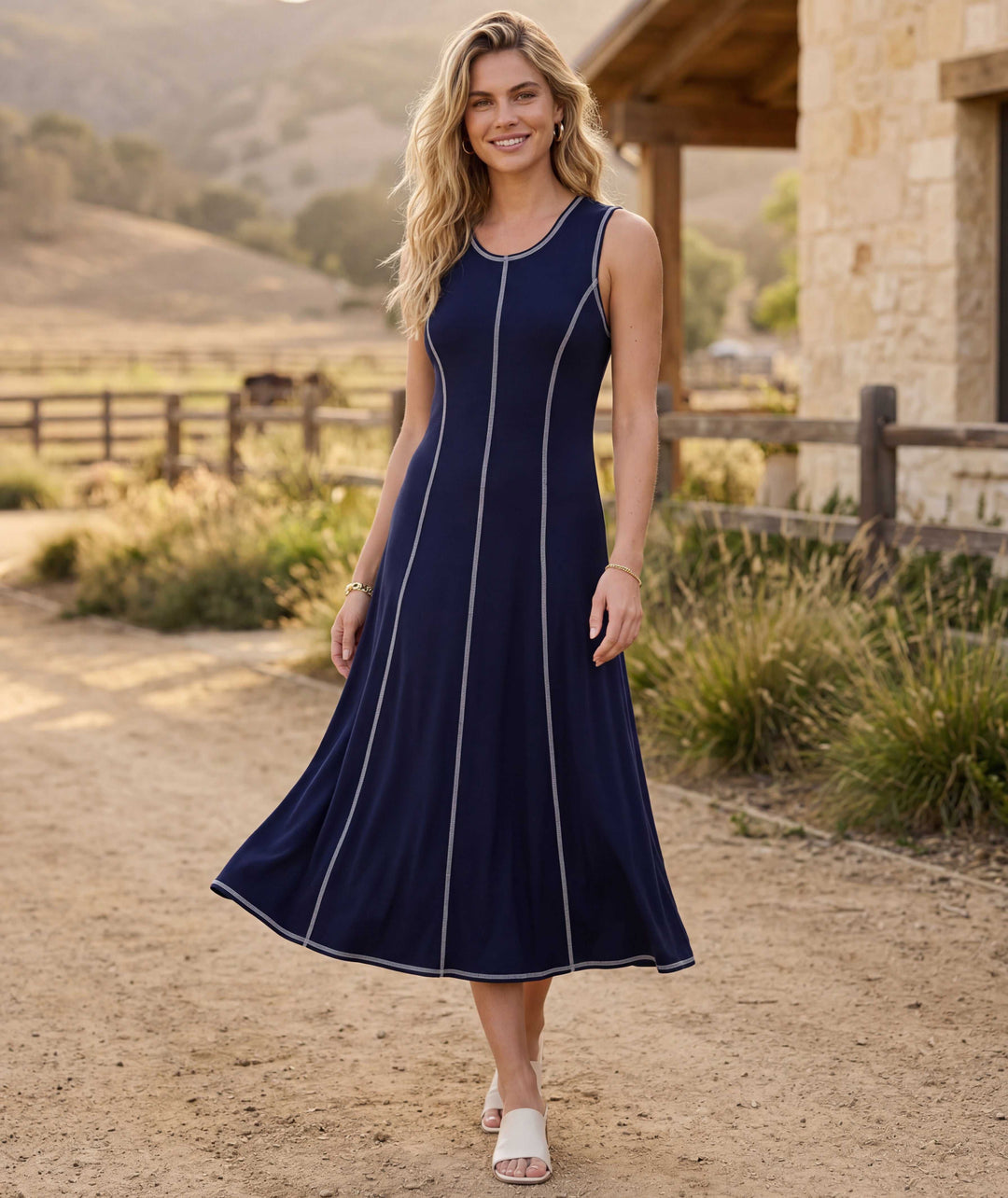 navy blue sleeveless midi dress Navy Blue Ribbed Button Front Sleeveless Midi Dress PinkBlush