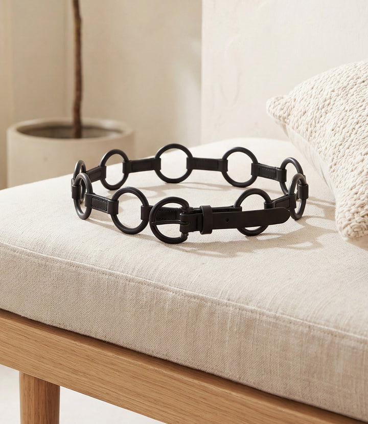 Streets Ahead Leather Ring Belt