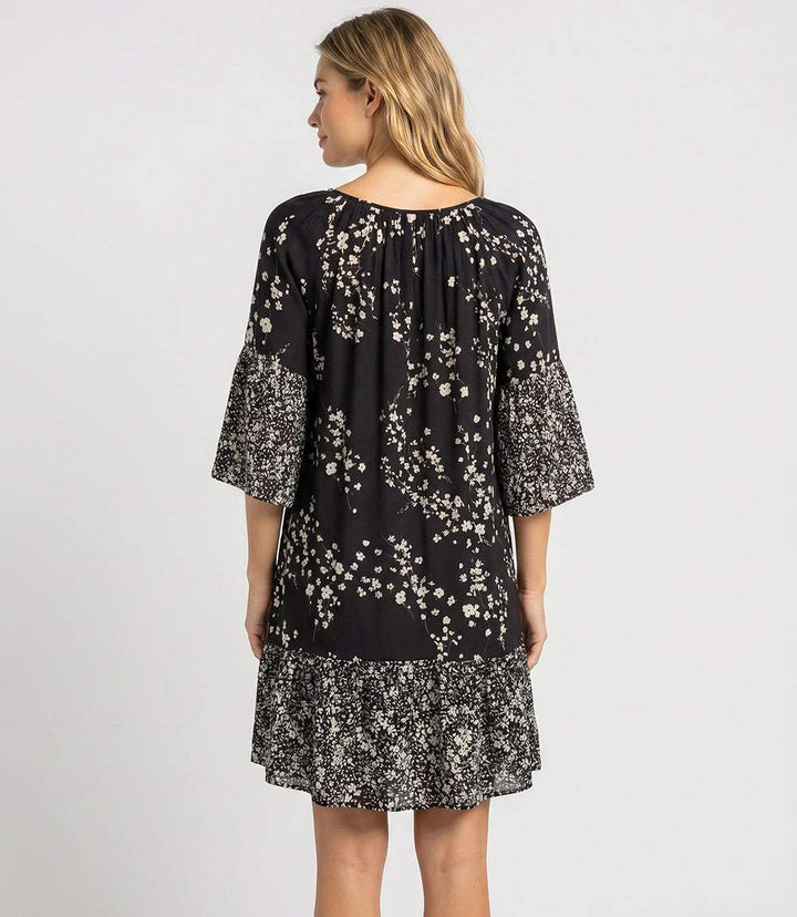 Contrast Ruffle Hem Dress