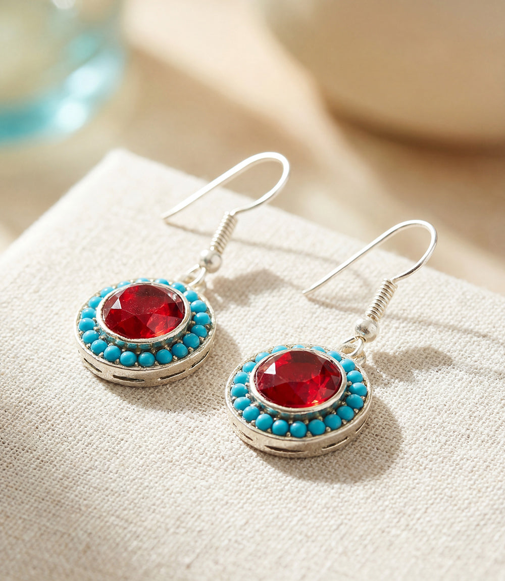 アクセサリー blue.red Turquoise And Red Coral Drop Earrings – Karen Kane