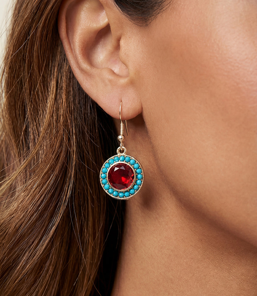 Turquoise And Red Coral Drop Earrings – Karen Kane