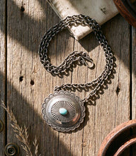 Embellished Sterling Silver Turquoise Necklace