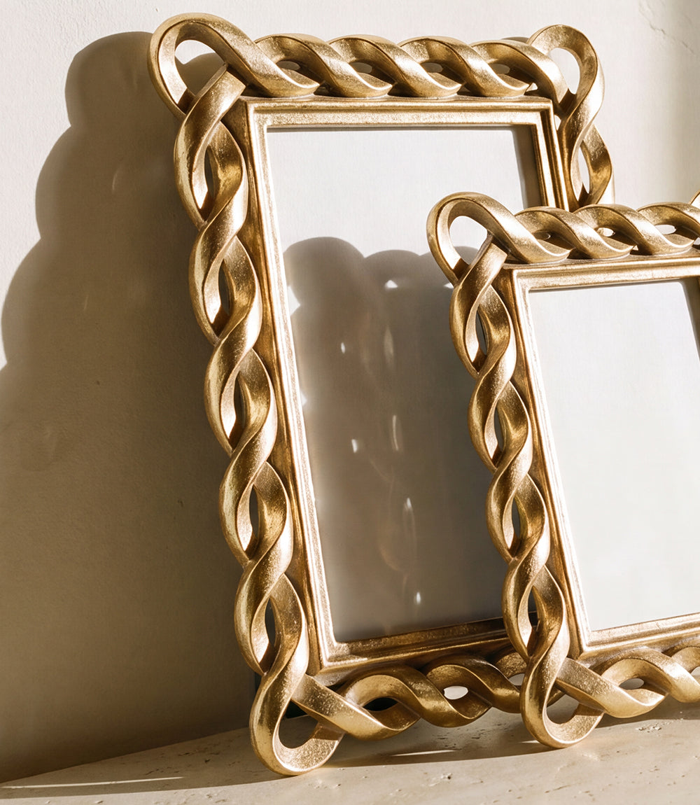 Gold Ribbon Picture Frame