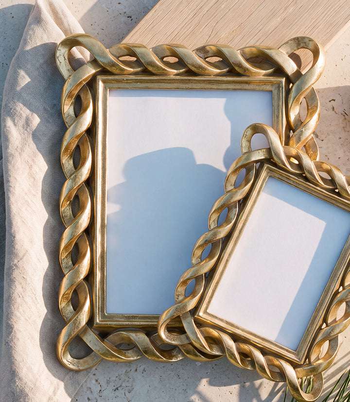 Gold Ribbon Picture Frame