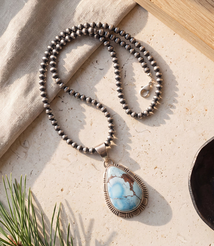 Vintage Golden Hill Turquoise Pendant Necklace