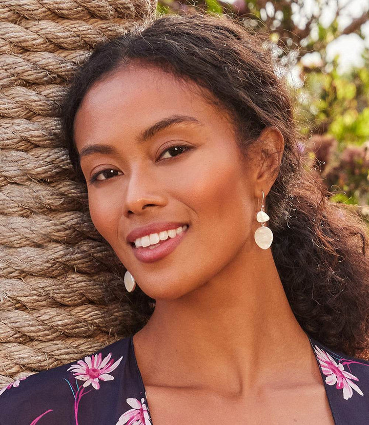 Two Drop Mother of Pearl Earrings