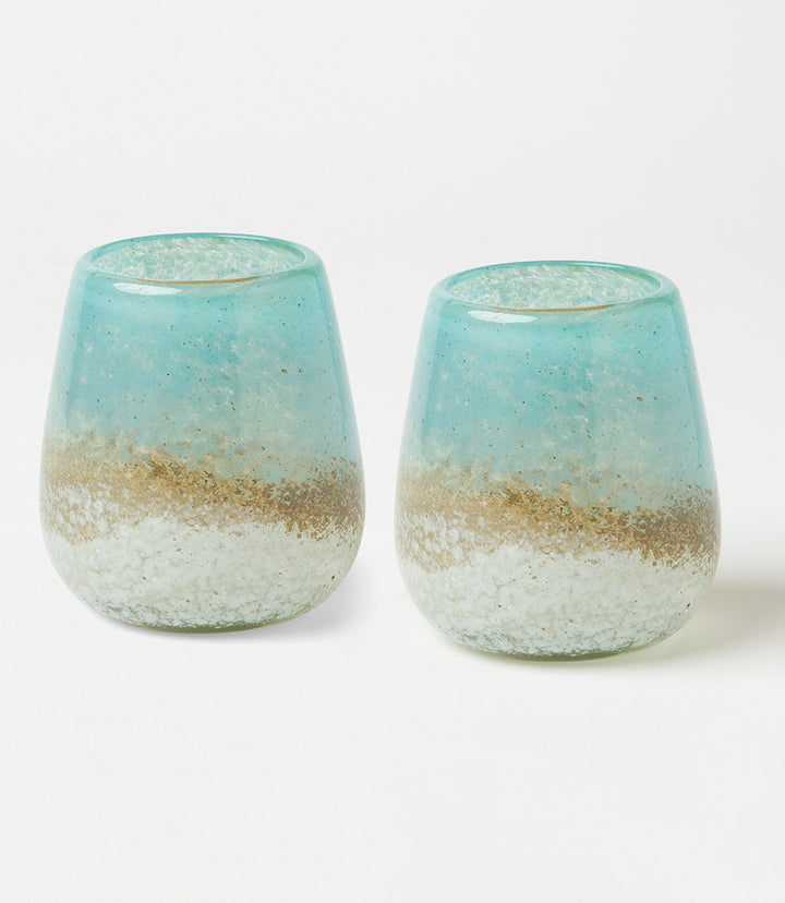 Coastal Mirage Stemless Wine Glasses, Set Of 2