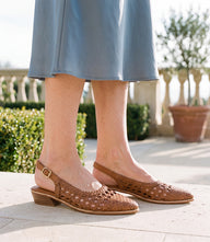 Seychelles Roxanne Woven Leather Sling Back Mules