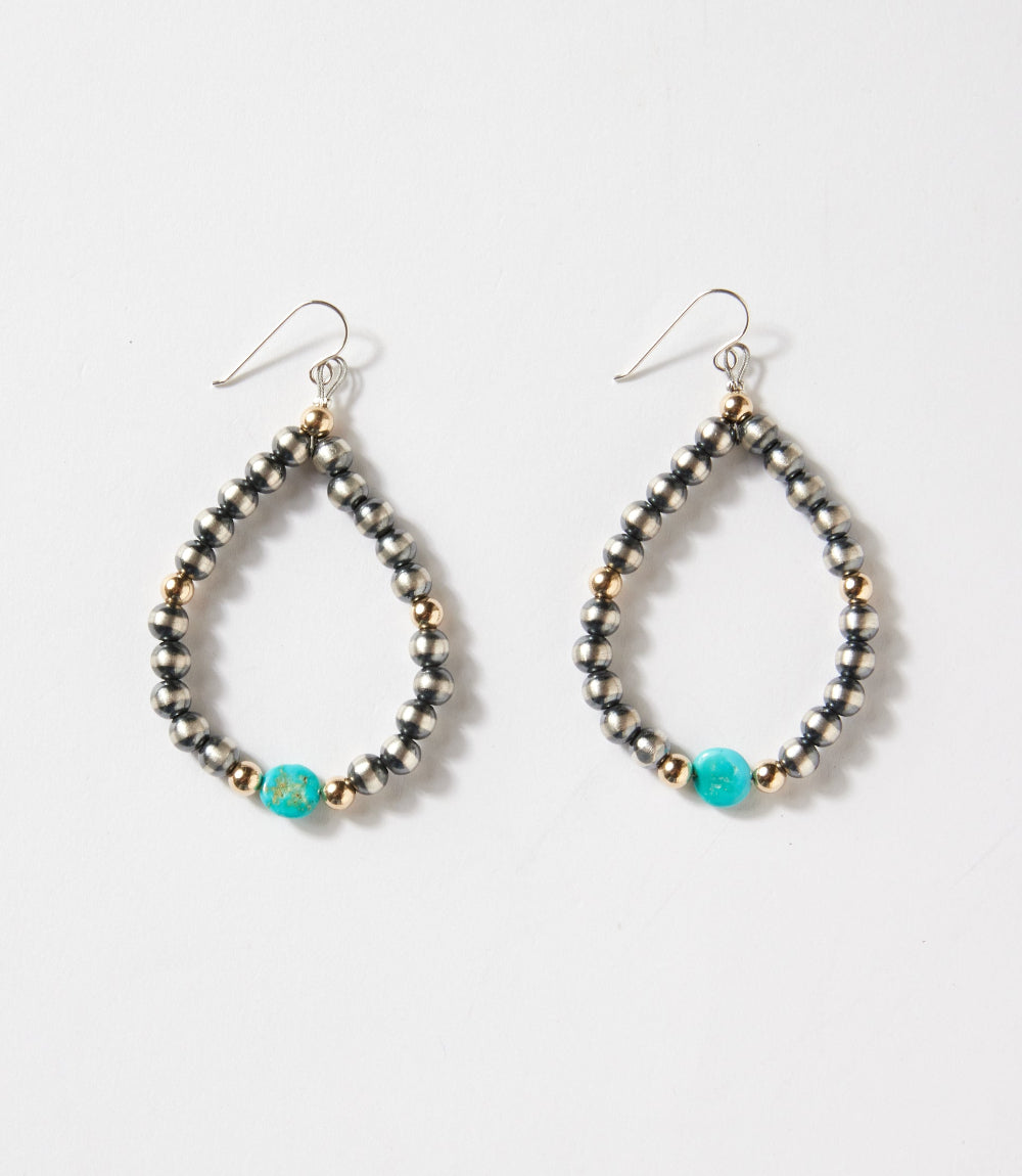 Navajo Pearl And Turquoise Earrings