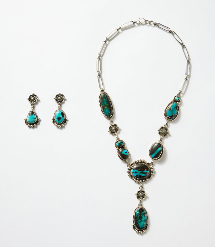 Ithaca Peak Turquoise Lariat Necklace And Earring Set