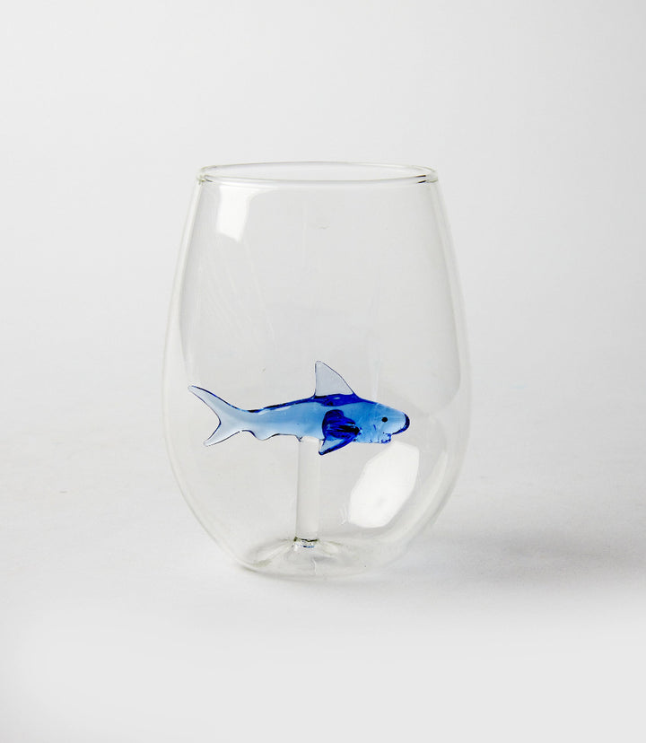 Shark Stemless Wine Glass