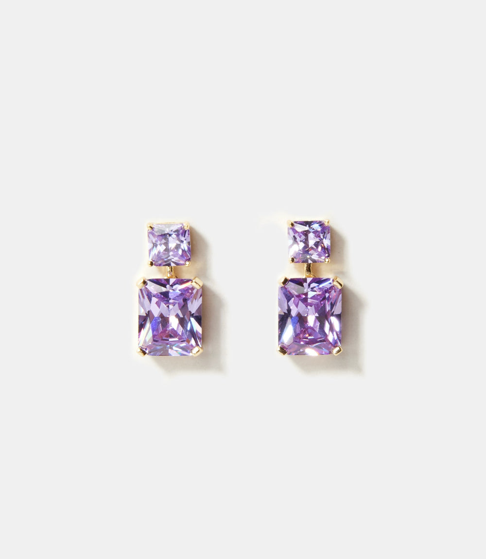 Princess Cut Drop Earrings
