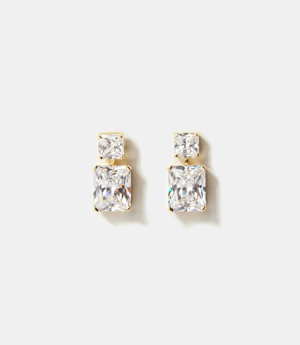 Princess Cut Drop Earrings