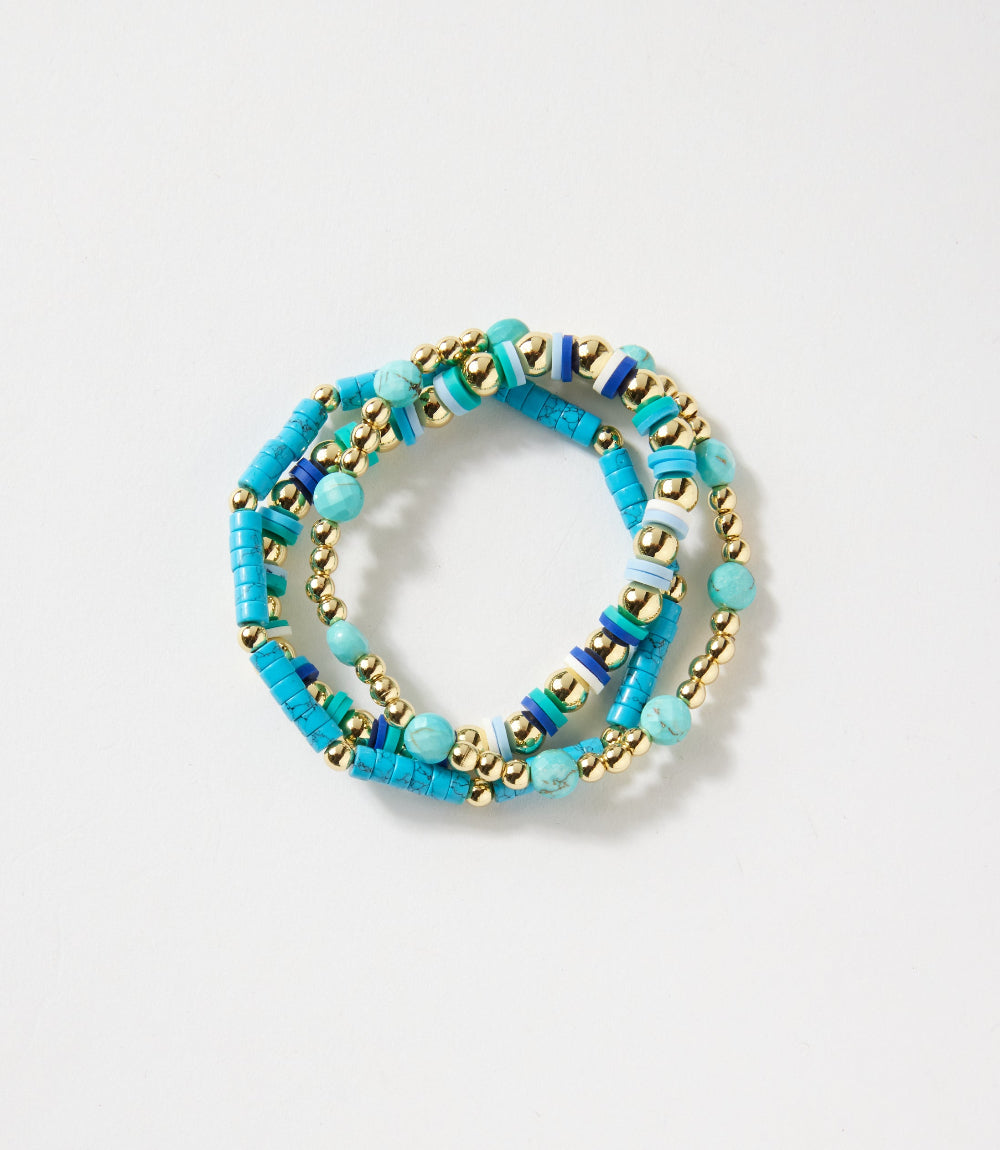 Beaded Stretch Bracelets Set Of 3