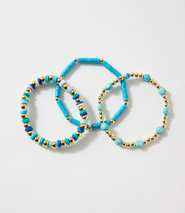 Beaded Stretch Bracelets Set Of 3