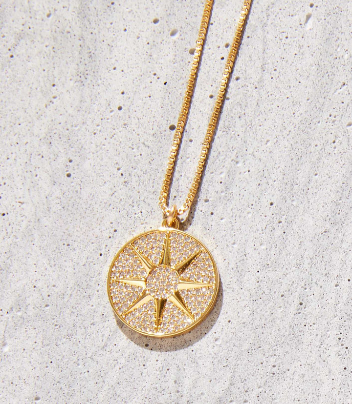 Pavé Sun Dial Necklace