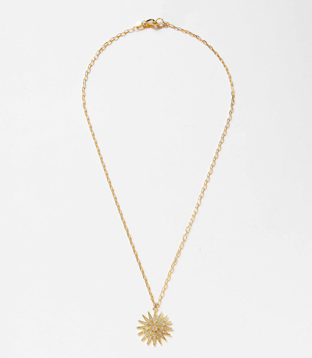 Pavé Crystal Sunburst Necklace