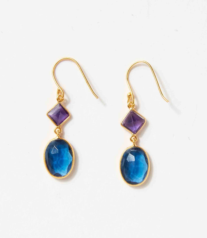 Mixed Gemstone Drop Earrings