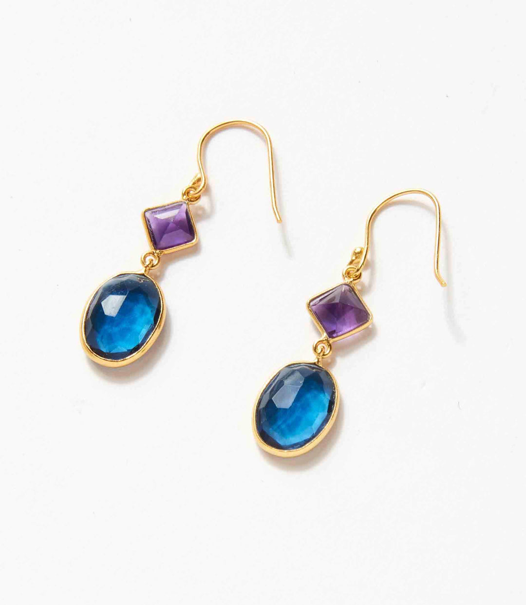 Mixed Gemstone Drop Earrings