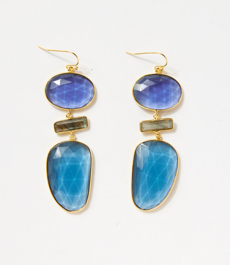 Organic Gemstone Statement Earrings
