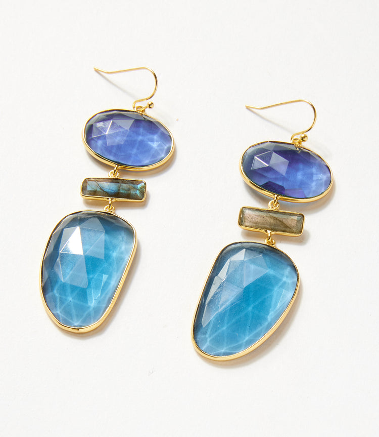 Organic Gemstone Statement Earrings