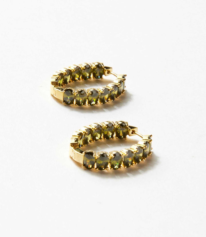 Gemstone Hoop Earrings