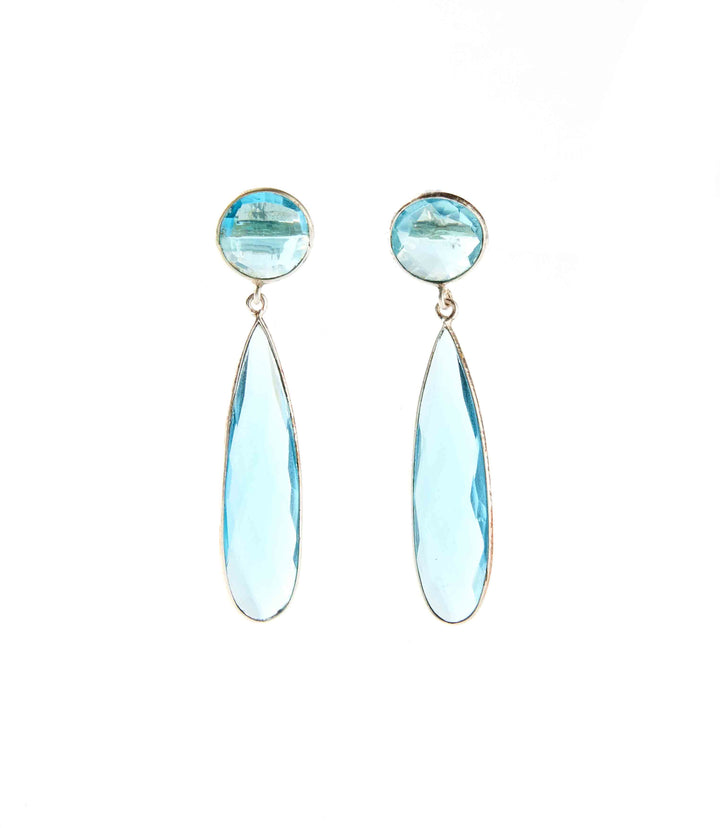 Long Teardrop Gemstone Earrings