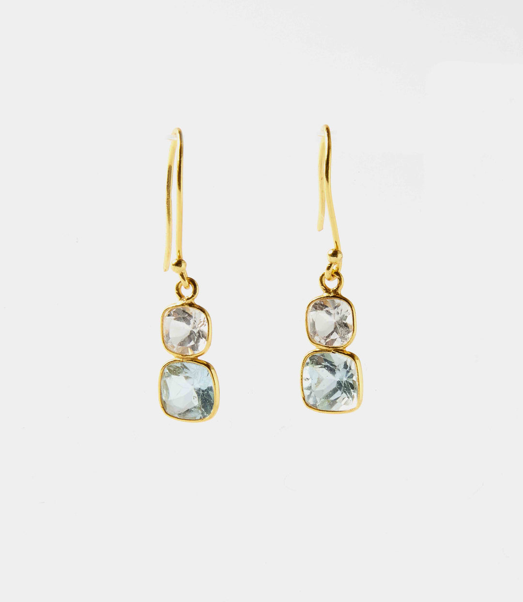 Blue & White Topaz Earrings