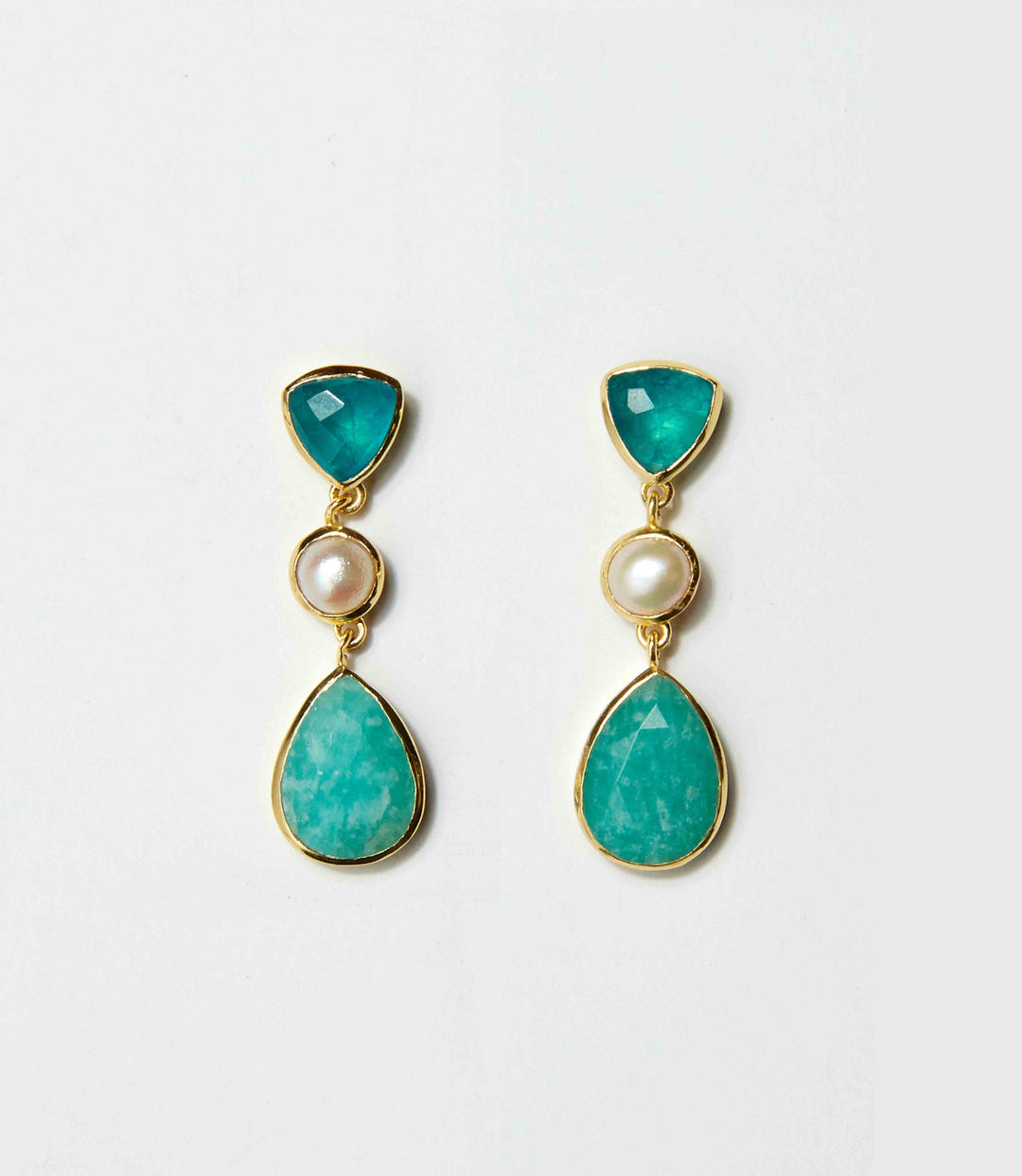 Gemstone And Pearl Earrings