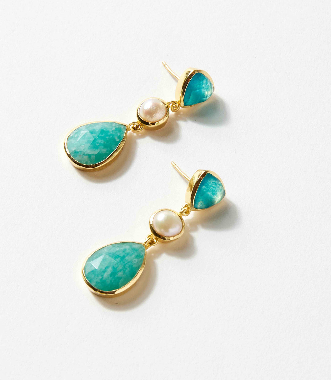 Gemstone And Pearl Earrings