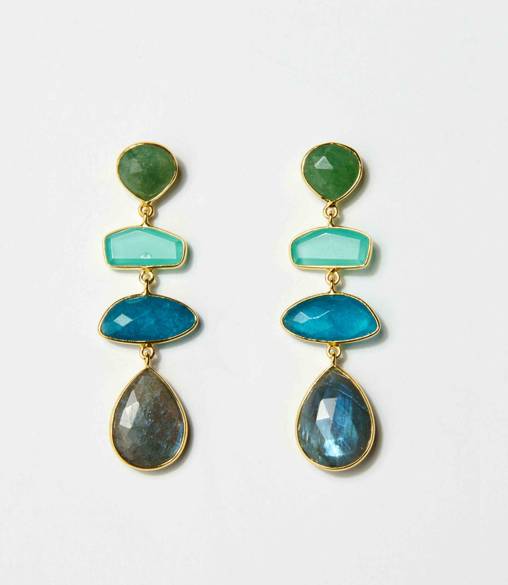 Tiered Gemstone Earrings