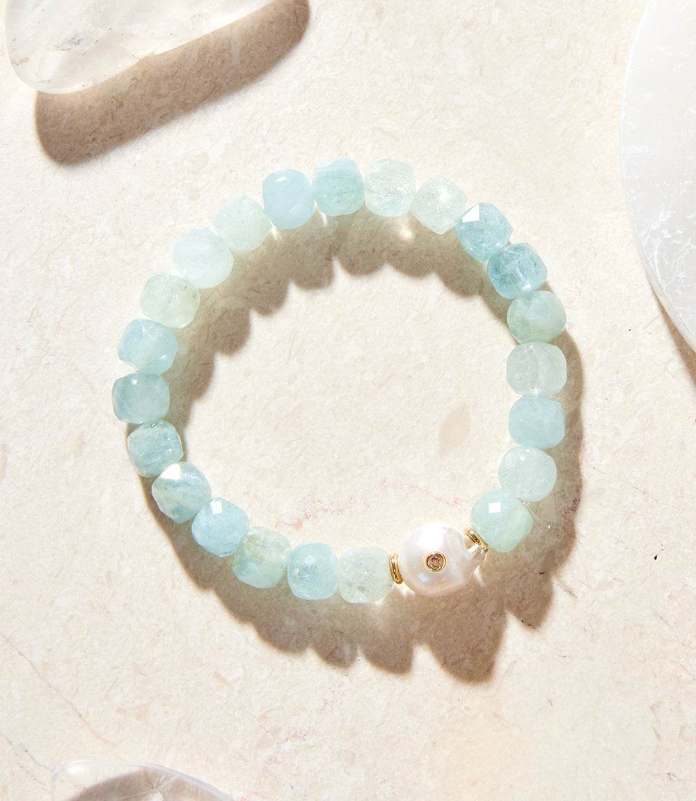 Aquamarine Beaded Bracelet