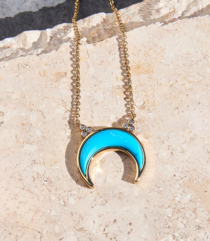 Turquoise Crescent Necklace