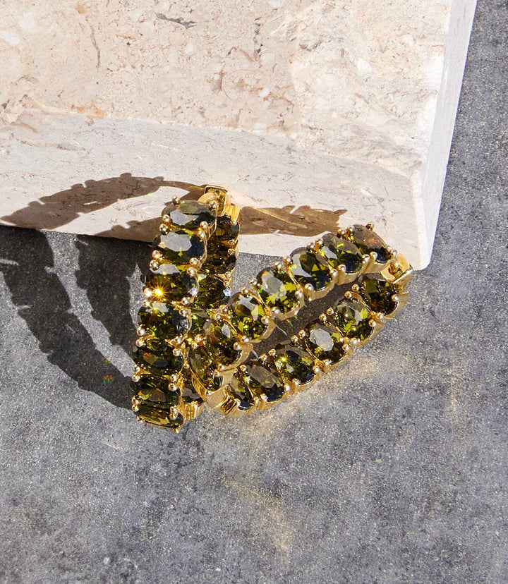 Gemstone Hoop Earrings