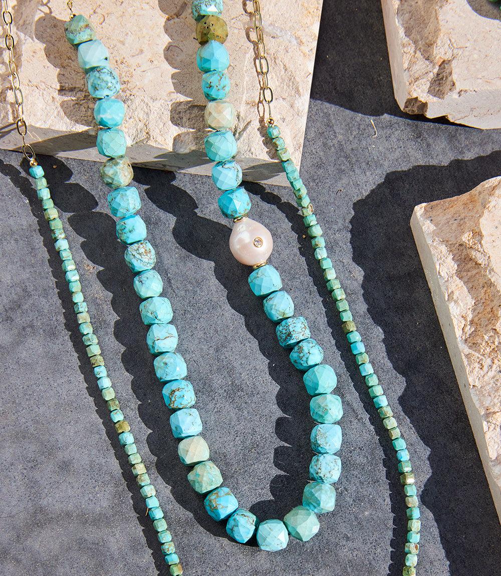 Turquoise And Pearl Necklace