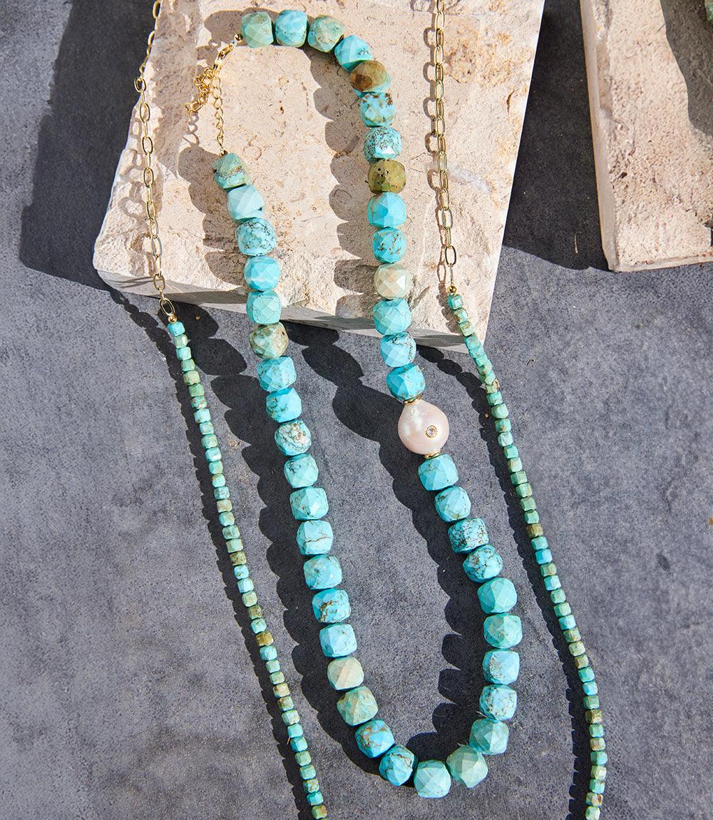 Turquoise And Pearl Necklace