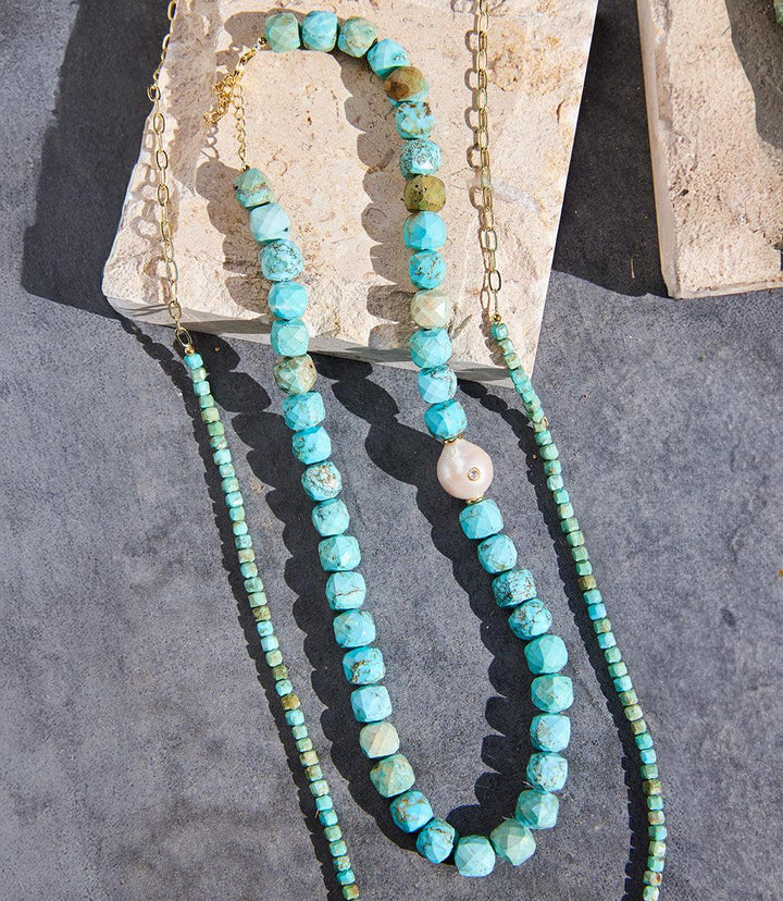 Turquoise And Pearl Necklace