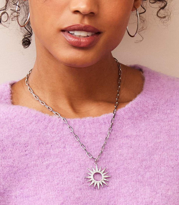 Pavé Sunburst Necklace