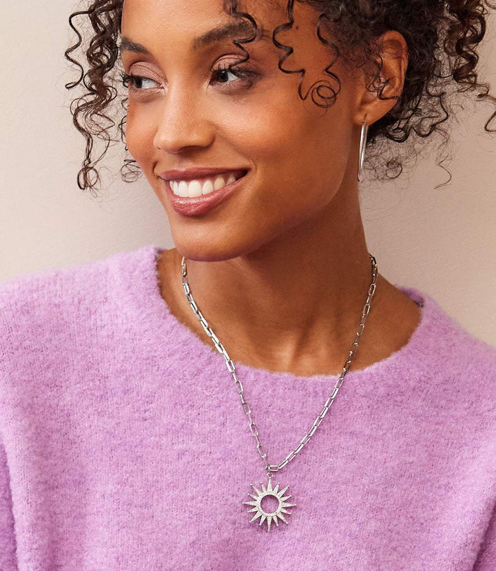 Pavé Sunburst Necklace