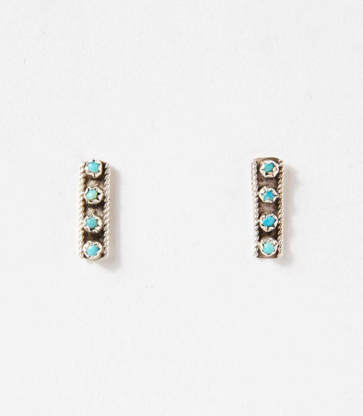 Turquoise Bar Stud Earrings