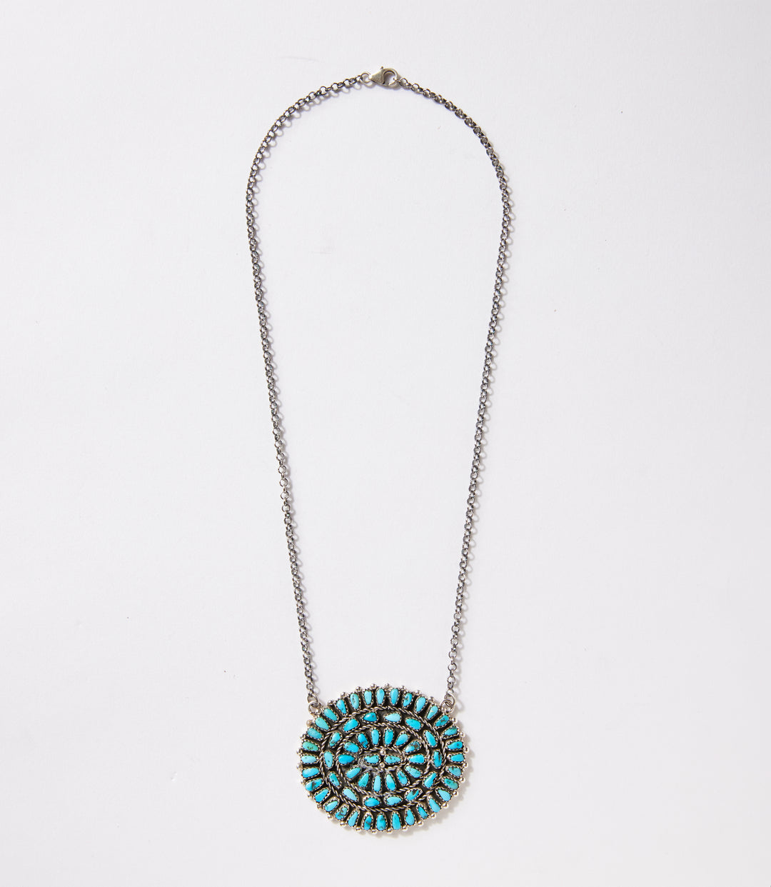 Beaded Turquoise Sundial Pendant Necklace