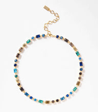 Atlantis Crystal Necklace with rainbow moonstone and cubic zirconia in 14k gold vermeil, minimalist elegant design